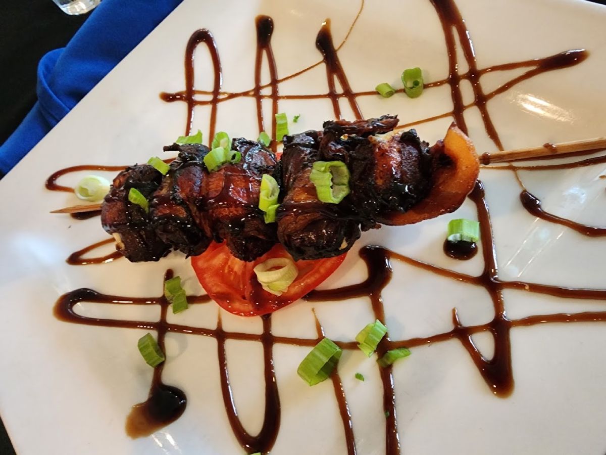 Gourmet glazed steak skewers served at Blackwater Bar and Grill.